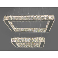 Сяюча новинка, підвісна кришталева лед люстра в вітальню, 62 Вт, хром Diasha 7223-6A/500+340HR