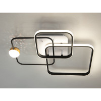 Сучасна стельова світлодіодна люстра з пультом, 60 Вт, чорна+біла Diasha MX2988-3LWH+BK