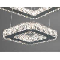 Сучасна підвісна кришталева світлодіодна люстра на тросах, 75W, хром Diasha 7220-8W/500+340+180HR