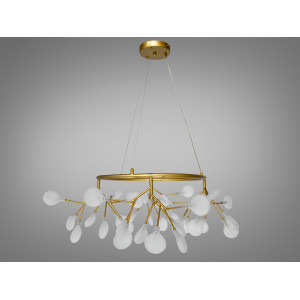 Футуристична люстра на тросах  "Світлячок", 36 ламп, золото сатин Diasha Y887-36AGD