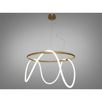 Кругла підвісна світлодіодна люстра Шланг для арт зони, 48 Вт, бронза Diasha SY9752-D800GAB