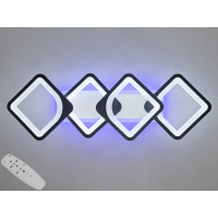 Світлодіодна люстра смарт світильник з пультом, 72Вт, чорна Diasha H8060/2+2BKLED3colordimmer