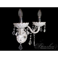 Неймовірно вишукане, якісне, стильне класичне бра з білого скла, хром Diasha N8018/2HRW