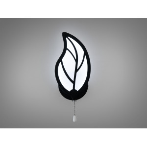 Дизайнерське світлодіодне бра світильник листочок, 15W, чорний Diasha 8028/1BK