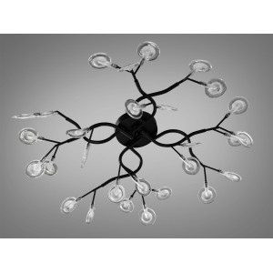 Стильна люстра під стелю "Світлячок", 28 ламп, чорна Diasha X890-28CBK