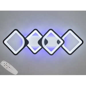 Світлодіодна люстра смарт світильник з пультом, 72Вт, чорна Diasha H8060/2+2BKLED3colordimmer