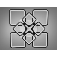 Стельова світлодіодна люстра смарт світильник з пультом, 155W Diasha H8060/4+4BKLED3colordimmer