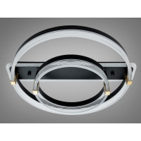 Стельова LED люстра біла 58W два кільця димер ПДУ Diasha 5248/500+300BK