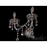 Неймовірно вишукане, модне, красиве класичне бра з чорного скла, хром Diasha N8018/2GB