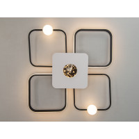 Сучасна стельова світлодіодна люстра з пультом, 55 Вт, чорний+білий Diasha MX2990-2+2BWH+BK