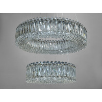 Підвісна кришталева світлодіодна люстра 85Вт хром Diasha 8693-600+400CH