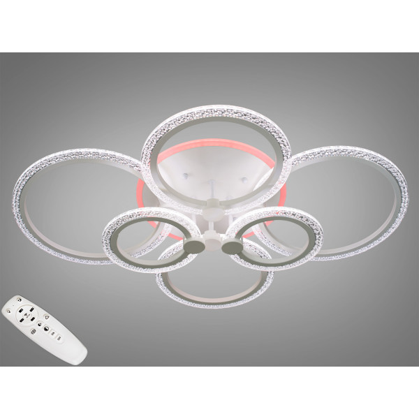 Стельова люстра з диммером та LED підсвічуванням, 125W Diasha A8180/6WHLED3colordimmer