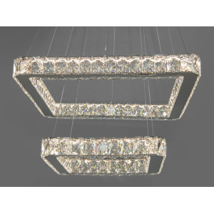 Сяюча новинка, підвісна кришталева лед люстра в вітальню, 62 Вт, хром Diasha 7223-6A/500+340HR