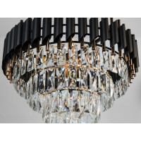 Підвісна люстра Diasha Серія 1013 чорний золото 9 ламп кришталь Diasha 9001-550BK+SGD