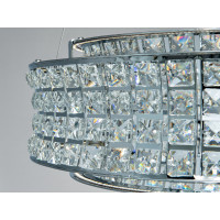 LED підвісна кришталева люстра 110Вт хром пульт Diasha 572/500CH