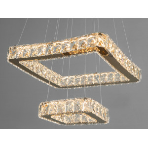 Вражаюча кришталева світлодіодна підвісна люстра, 38W, золото Diasha 7223-2A/400+210G
