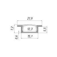 Профіль для LED стрічки врізний Diasha 3 м 21x7 мм Diasha PL-618-3M