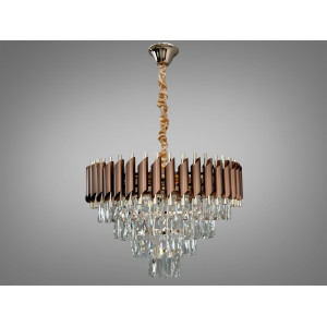 Люстра кришталева коричневий золото 7xE14 Diasha N9001-550CF+SGD