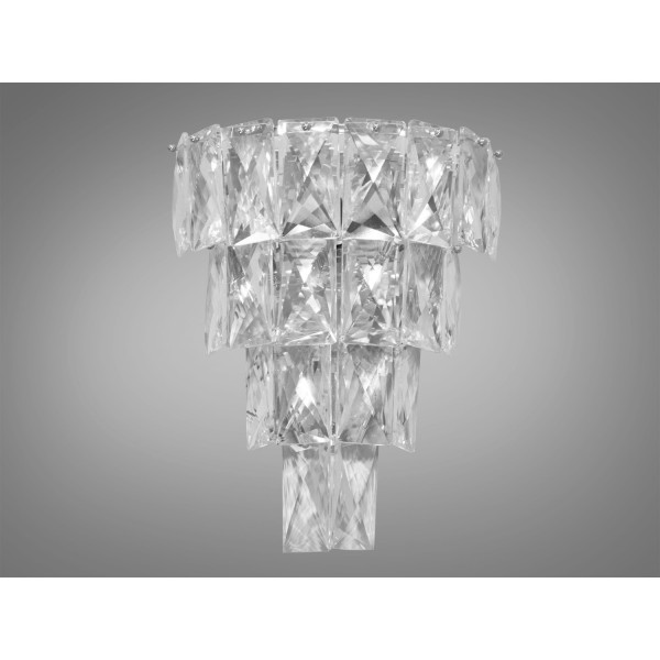 Гармонійне класичне бра з кришталю на три лампи, хром Diasha 8009-1W-HR