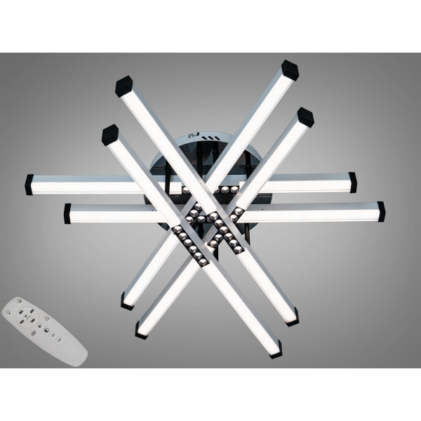 Стельова LED люстра білий золото 80Вт пульт димер Diasha 2531WH+BKdimmer