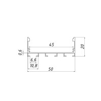 Профіль для LED стрічки накладний Diasha 3 м 50 мм (ціна за 3 метри) Diasha PL-5020-3M