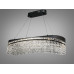 Підвісна кришталева люстра LED чорна 78 Вт овал Diasha P7027/L800x300BK