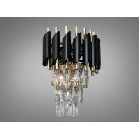 Бра в спальню, 2 лампы Diasha 9001-2W-BK+SGD