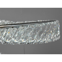 Інноваційна кришталева світлодіодна люстра на тросах, 110 Вт, хром Diasha 548/600+400CH