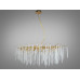 Сучасна кришталева люстра "Гліцинія" витягнутої форми, 12 ламп, хром Diasha 605-L1200GD