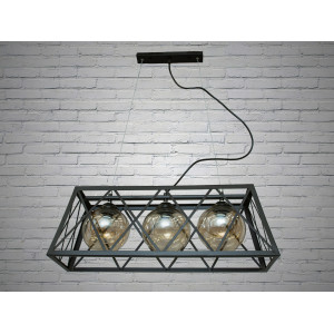 Індустріальна підвісна люстра в стилі Лофт, 3 плафони, чорний Diasha 8932-3BK