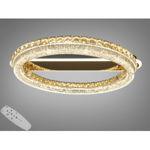 Люстра стельова LED кришталева хром 140W пульт Diasha MX6027/600S-gold