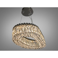 Кришталева підвісна люстра золото 68 Вт ПДУ Diasha 7930/500x300CH