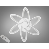 Сучасна пристельова світлодіодна люстра з пультом, 92Вт, біла Diasha 2445/6WHdimmer