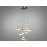 Чудова новинка, кришталева світлодіодна люстра кільця, 60W, золото Diasha 7201-6W/480+340+190G