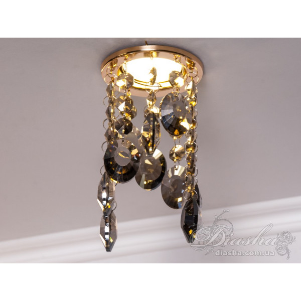 Точковий світильник із кришталевими підвісками Diasha 6019EGD-SM