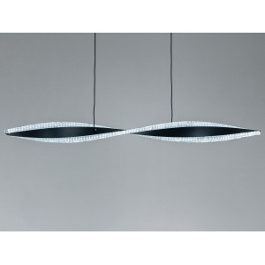 Світлодіодна підвісна люстра 50 Вт чорна 9 м² Diasha XH1004/1000BK