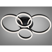 Люстра Diasha Rings чорна LED 4 кільця димер Diasha 2542BKLED3colordimmer