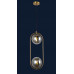 Светильник люстра подвесная в стиле лофт шар Levistella 91638-2 BRZ+BK