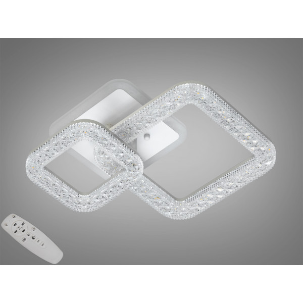 Люстра стельова Diasha серія Квадрати біла з пультом 40W Diasha 2205/2WHLED3colordimmer Люстра стельова Diasha серія Квадрати біла з пультом 40W Diasha 2205/2WHLED3colordimmer