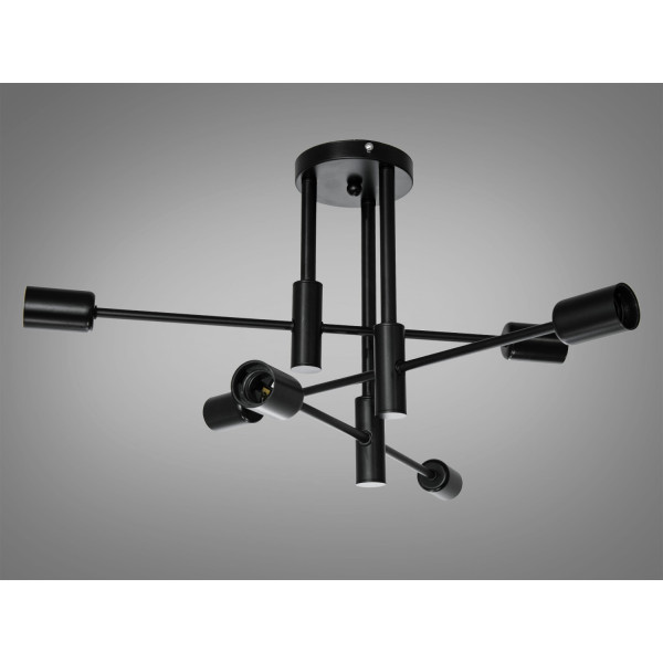 Виразна, універсальна люстра у стилі Loft на 6 ламп, чорна люстра Diasha XL2038-6BK Виразна, універсальна люстра у стилі Loft на 6 ламп, чорна люстра Diasha XL2038-6BK