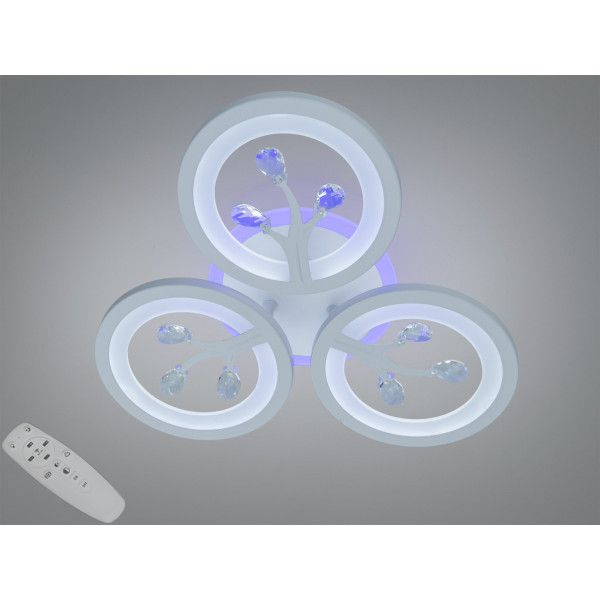 Люстра стельова LED Diasha біла 50W пульт Diasha 8135/3WHLED3colordimmer