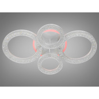 Стельова світлодіодна люстра з пультом, димером, підсвічуванням, 75W Diasha 2203/2+2WHLED3colordimmer