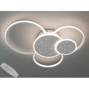 Сучасна стельова світлодіодна люстра кільця з пультом, 100Вт, біла Diasha 2447WHdimmer