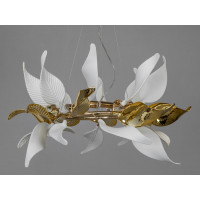 Красива підвісна люстра з порцеляновими елементами, 6 ламп, золото Diasha 7208-6PGD