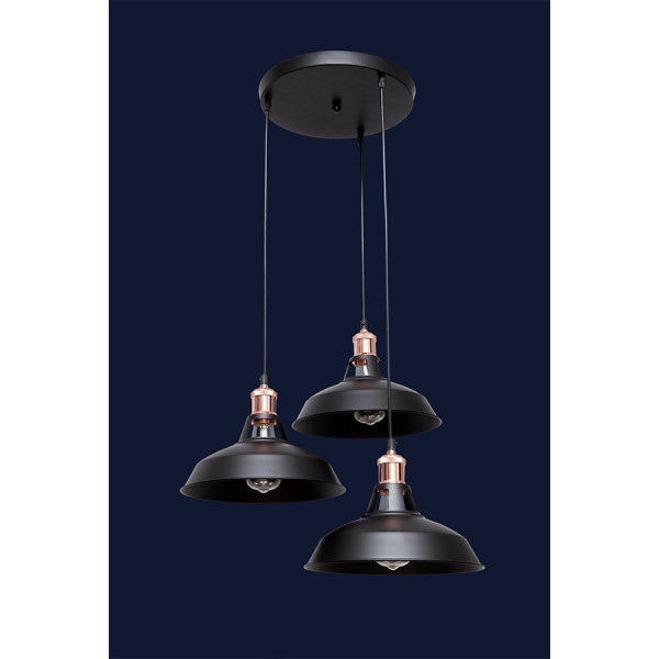Люстра подвесная в стиле лофт Levistella 7526857F2-3 BK (300)