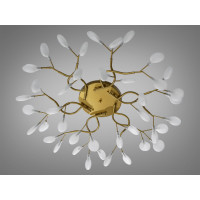 Неймовірно красива стельова люстра "Світлячок", 42 лампи, золото сатин Diasha X890-42AGD