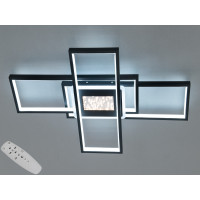 Сучасна стельова світлодіодна люстра з пультом, 95Вт, чорна Diasha S2451BKdimmer