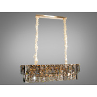 Кришталева люстра Diasha 8070 золото димчастий кришталь 11 ламп Diasha 8070-900x300G