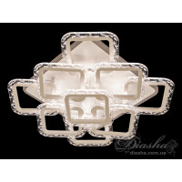 Потолочная светодиодная люстра квадратная с пультом и ночником Diasha QX2516/9S WH LED 3color dimmer