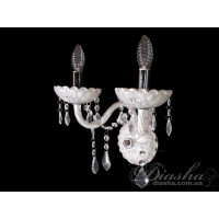 Неймовірно вишукане, якісне, стильне класичне бра з білого скла, хром Diasha N8018/2HRW